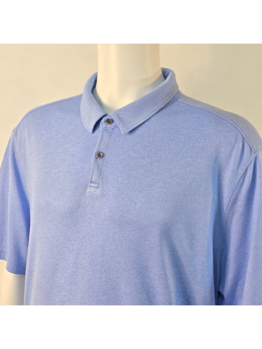 Nordstrom Mens XL Polo Shirt Blue Short Sleeve Modal Blend Knit Fabric